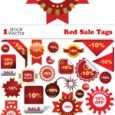 Red Sale Tags Vector