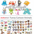 Mega Funny Cartoon Animals Vector Stock