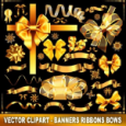 Vector Graphics – Gold banners ribbons bows