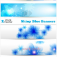 Vectors – Shiny Blue Banners