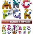 Vectores Monster Alphabet Alfabeto de Moustros