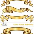 Vectores Gold Ribbons Cintas Doradas