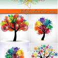 Vectores Colorful Tree Árboles Coloridos