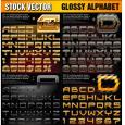 Stock Vector : Letras del alfabeto brillantes
