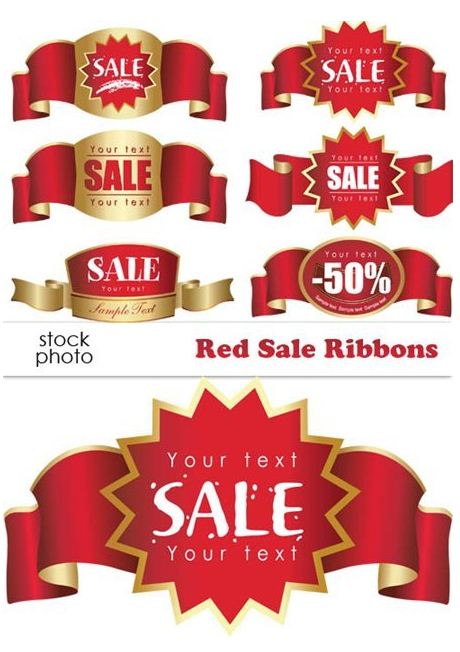 Vectors - Red Sale Ribbons