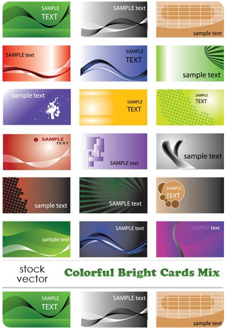 Vectors - Colorful Bright Cards Mix