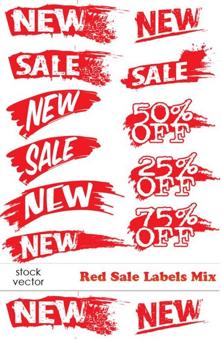Vectors - Red Sale Labels Mix 