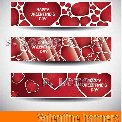 Vectores Valentine Banners San Valentin