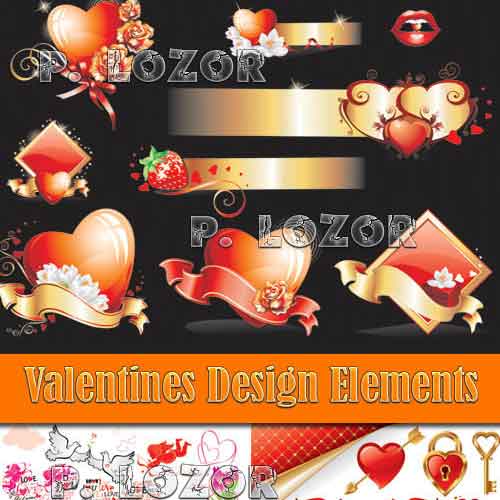 Vectores Valentines Elements Elementos de San Valentin