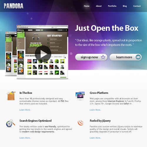 Template Premium para WordPress – “Pandora”