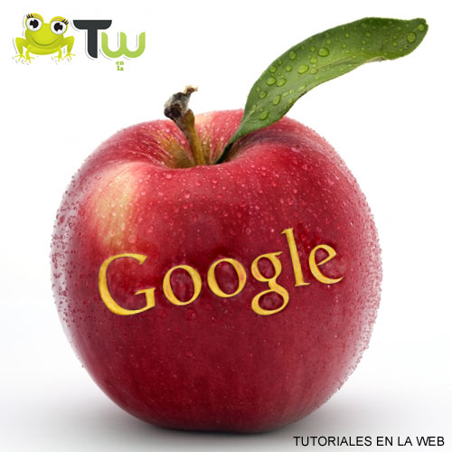 Logo Google en una manzana