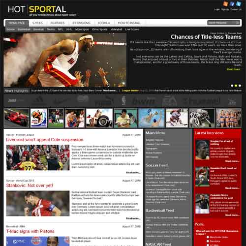 Templates Joomla HOT Sportal