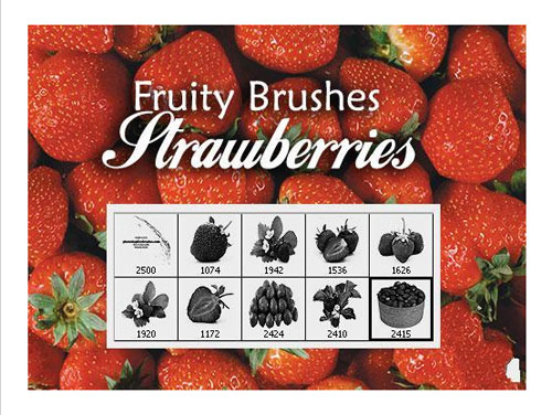 Brushes de fresas Photoshop