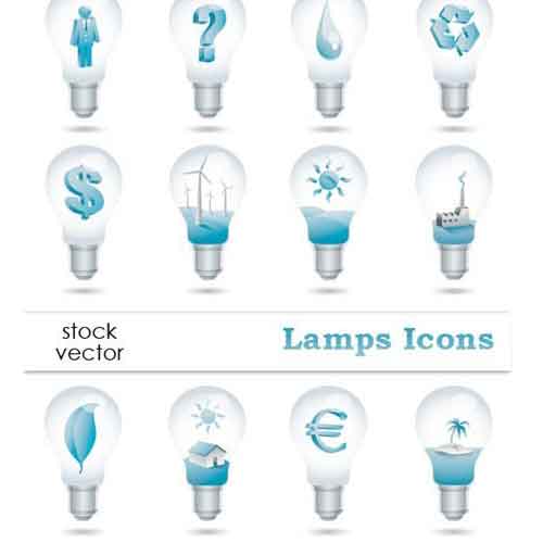 Vectores Lamps Icons Iconos de Lámparas