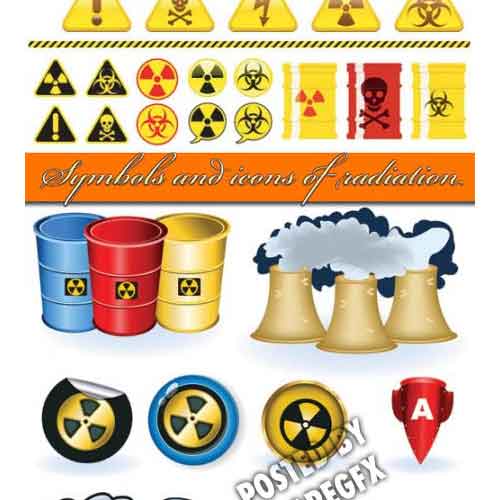 Vectores Icons of Radiation Iconos de Radiación