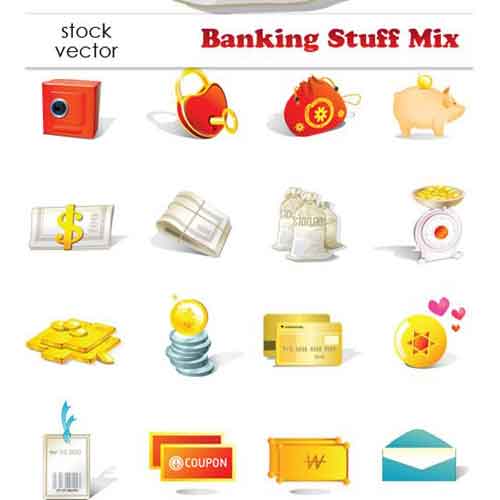 Vectores Banking Iconos de Banco