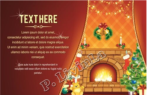 Stock Vector – Christmas Fireplace