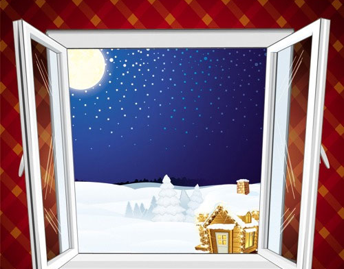 Christmas Window Vector