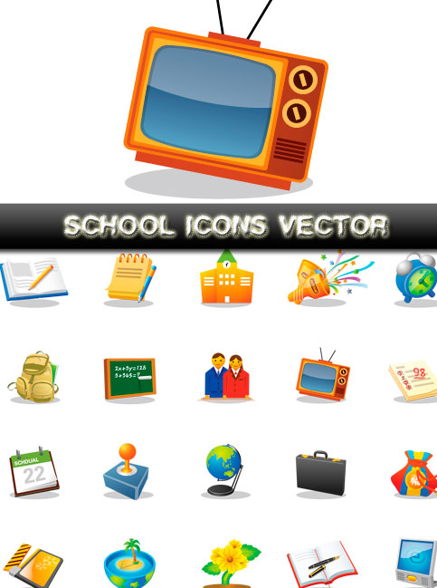 Iconos colegio – School icons vector