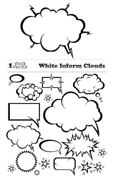 White Inform Clouds Vector