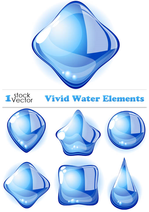 Vivid Water Elements Vector