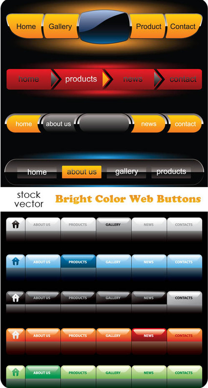 Vectors – Bright Color Web Buttons