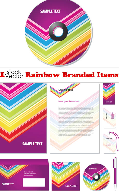 Rainbow Branded Items Vector