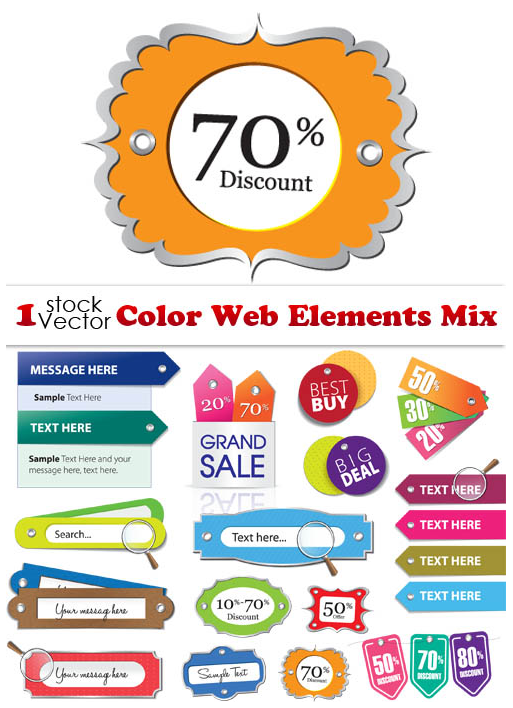 Color Web Elements Mix  Vector