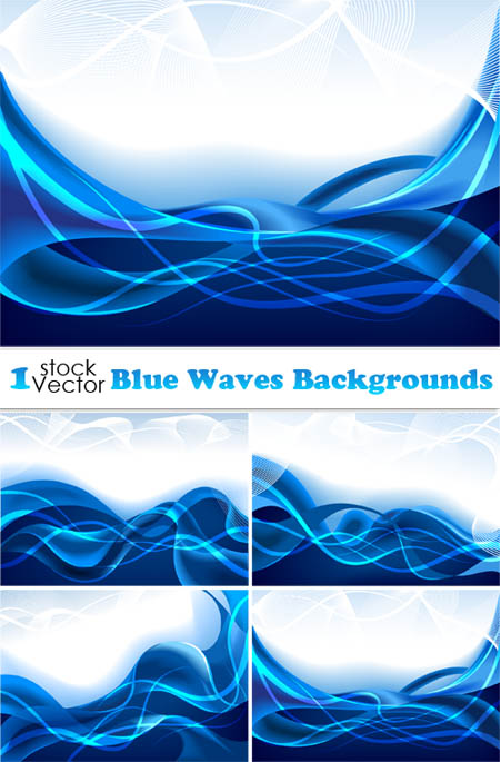 Blue Waves Backgrounds Vector