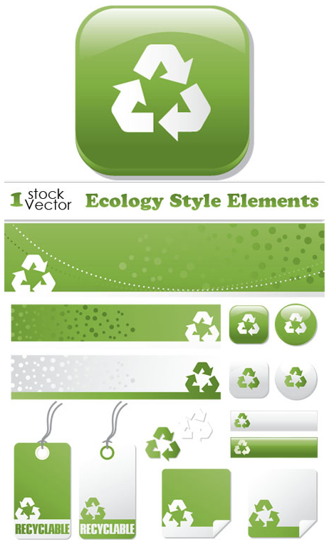 Ecology Style Elements Vector