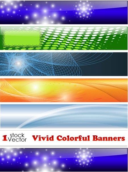Vivid Colorful Banners Vector
