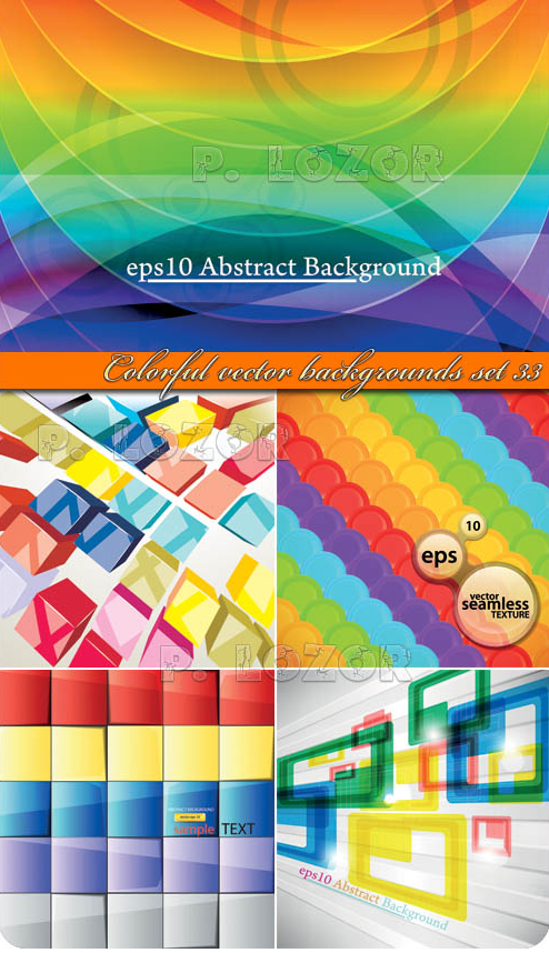 Colorful vector backgrounds set 33