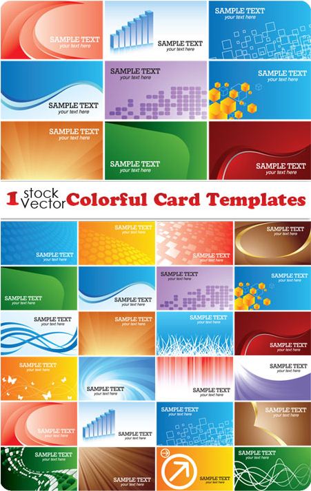 Colorful Card Templates Vector