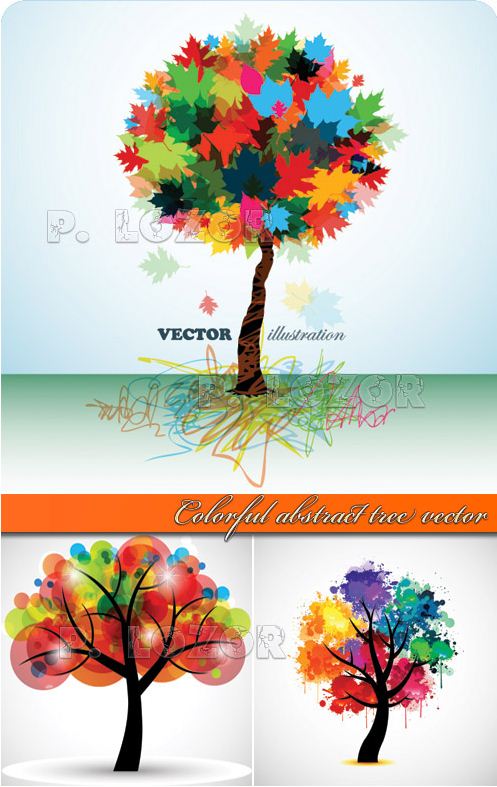 Concept colored trees vector
