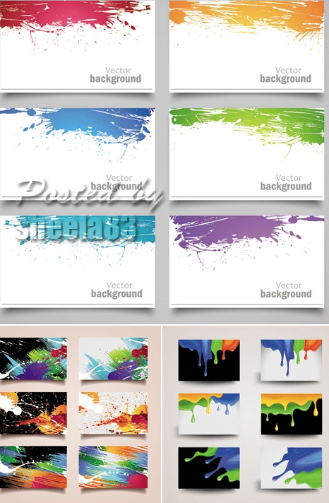 Color Paint Cards Vector