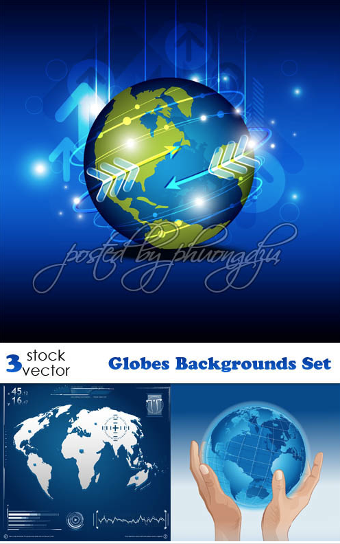 Globes Backgrounds Set vector
