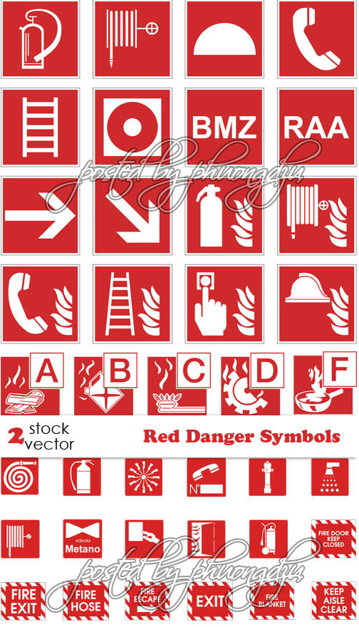 Red Danger Symbols vector