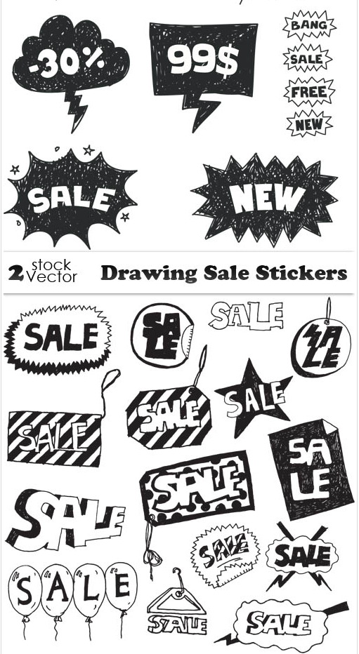 Vectors – Drawing Sale Stickers 10