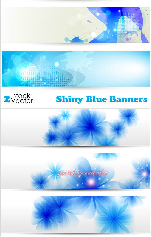 Vectors – Shiny Blue Banners