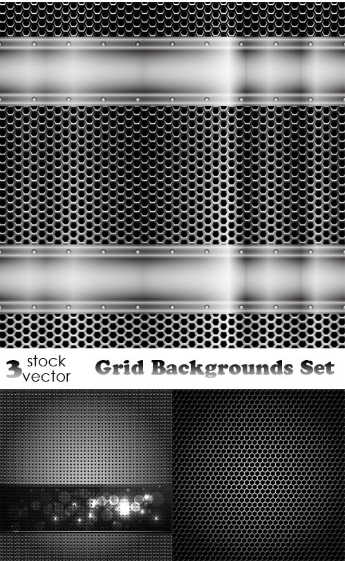 Grid Backgrounds vector Set