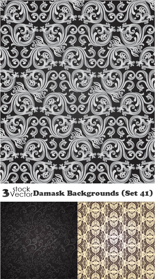 Vectors – Damask Backgrounds (Set 41)