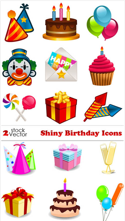 Vectors – Shiny Birthday Icons