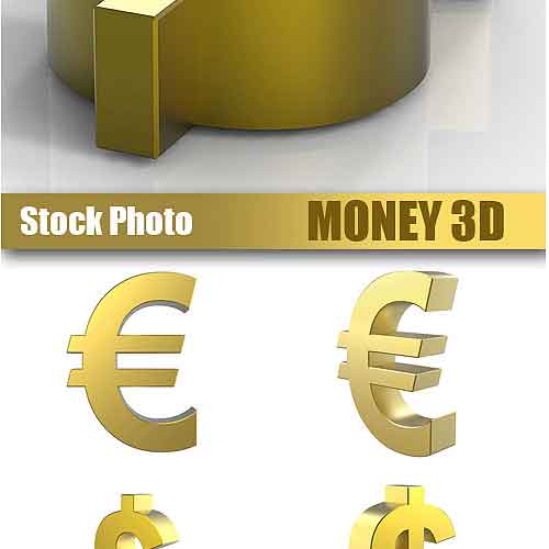 Stock Photo – Money 3D – Simbolos de dinero 3D