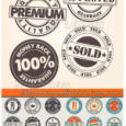 Retro premium quality labels and stamp vector