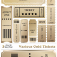 Golden Ticket – a vector | Various Gold Tickets Vector