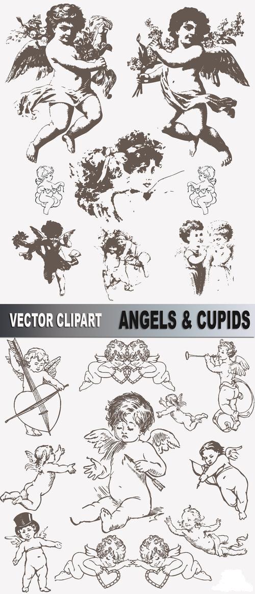 Vector Angels and cupids - Ángeles y Cupidos