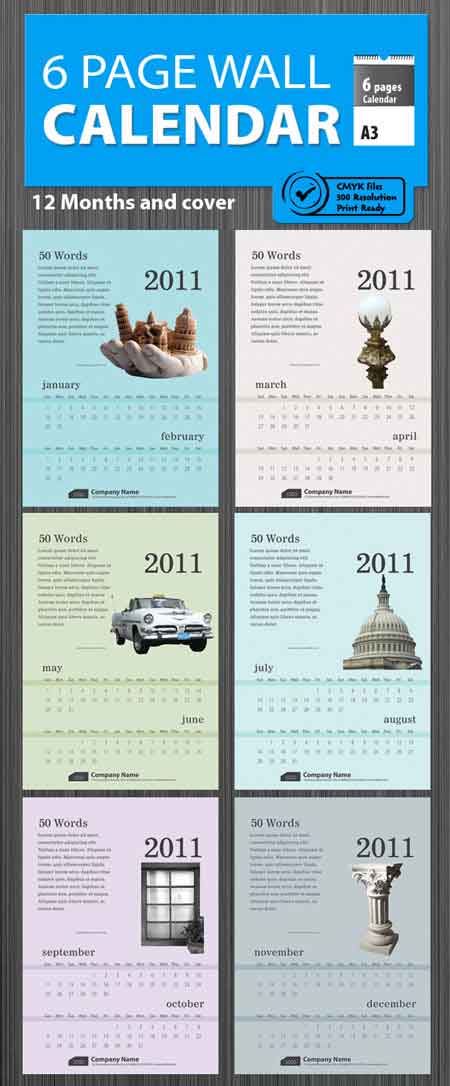 Vectores Calendar 2011 Calendarios 2011