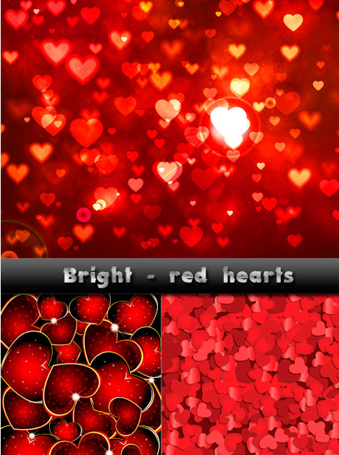 Bright - red hearts 