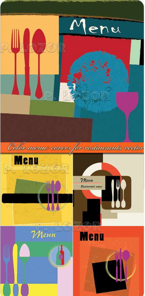 Color menu covers for restaurants vector