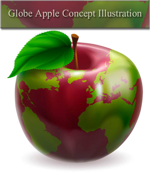 Stock: Globe Apple Concept Illustration 